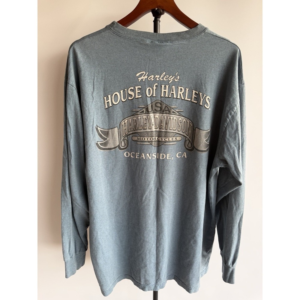 VTG 1990's Harley Davidson of Oceanside CA  House of Harleys T-Shirt LS Mens XL